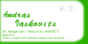 andras vaskovits business card